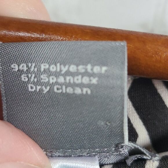 Ann Taylor Petite Brown Weave Print Jersey Dress Knot Keyhole Cap Sleeve 8P - Picture 6 of 10